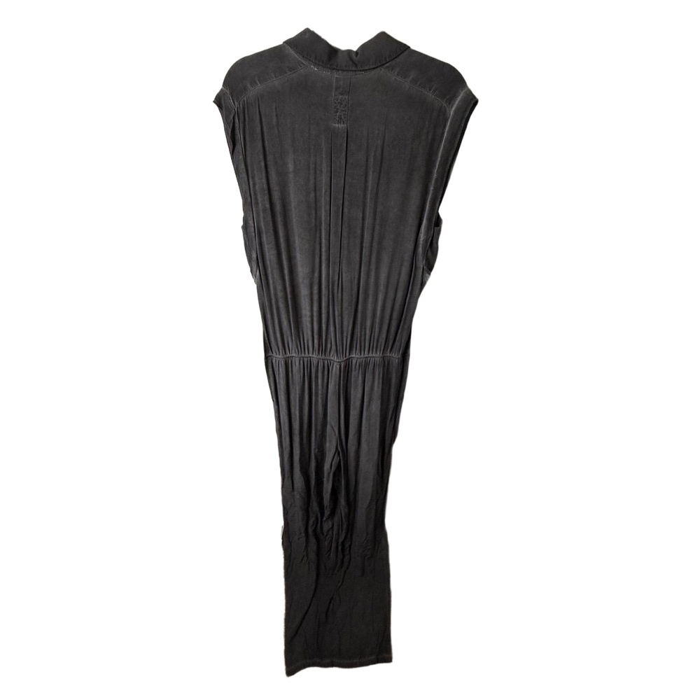 Soft‎ Surroundings Jumpsuit Womens TL Charcoal Collared Tie-Waist Relaxed